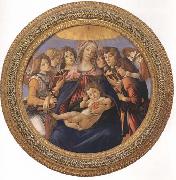 Madonna and child with six Angels or Madonna of the Pomegranate Botticelli